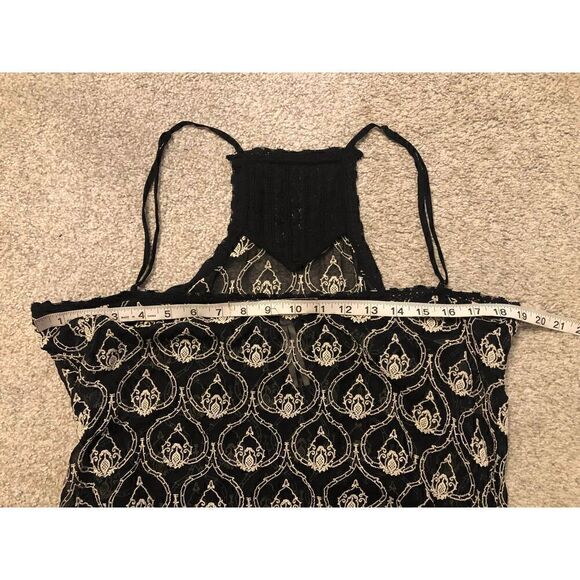 Brand New Anthropologie Sheer Embroidered Mini Lace Black & White Dress Small - Picture 13 of 14